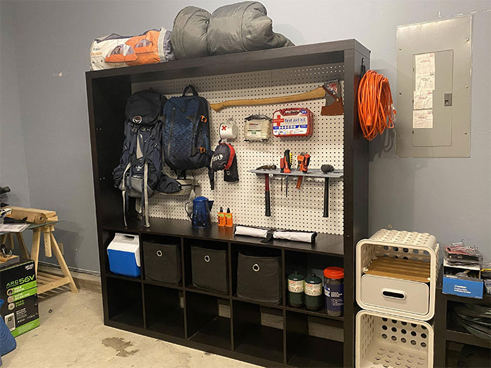 Repurposed Kallax For Camping Gear