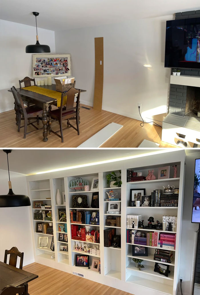 Completed The Billy In Wall Bookcase Hack