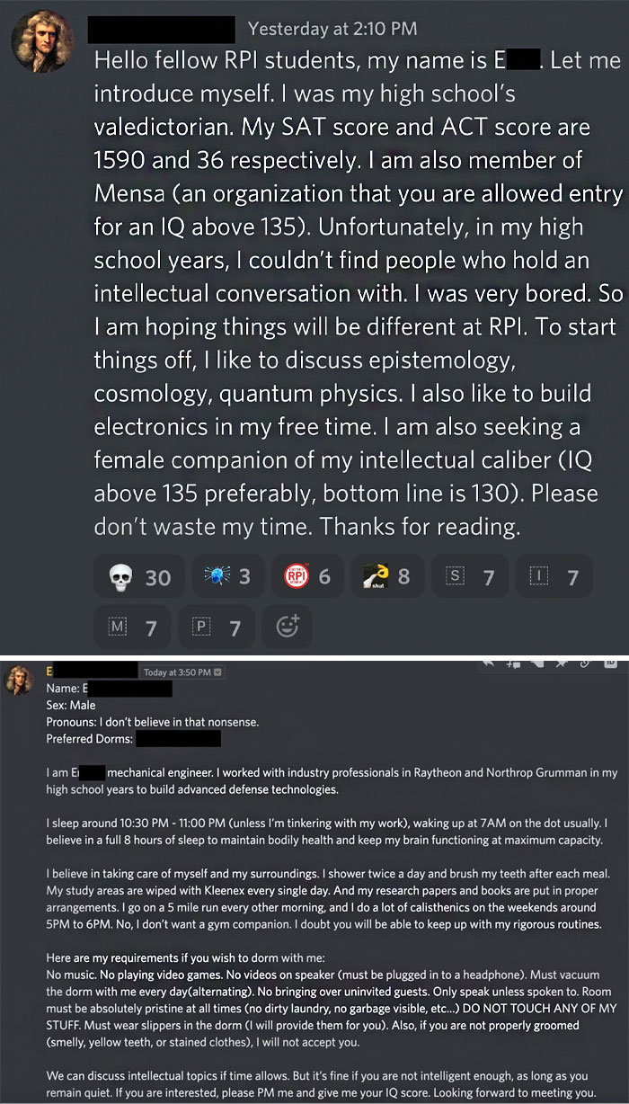 Looking For A Girlfriend, Iq Under 130 Need Not Apply. Roommate Too