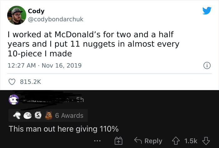 Always Give 110 Percent!