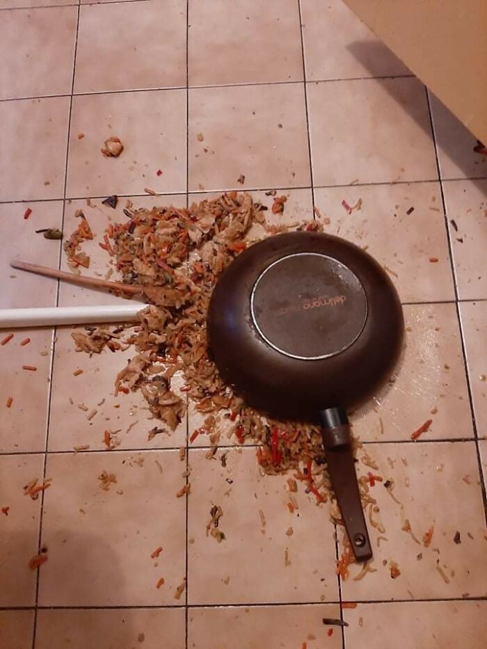 Not Mine, But My So Made Us A Lovely Wok Dinner While Kiddo And I Were Asleep. Need I Say We Ordered Takeout?