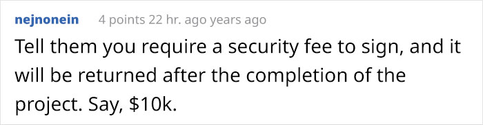 Client Wants Artist To Pay Them $1K As "Security", Gets Shamed Online