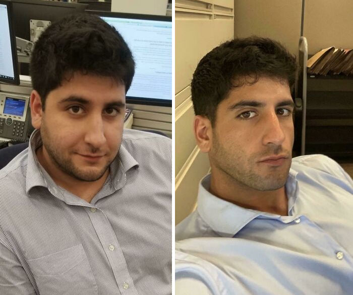 300 Lbs To 187 Lbs. Similar Shirt, Completely Different Face. Old Pic Is From 2018. Really Amazing What The Human Body Is Capable Of