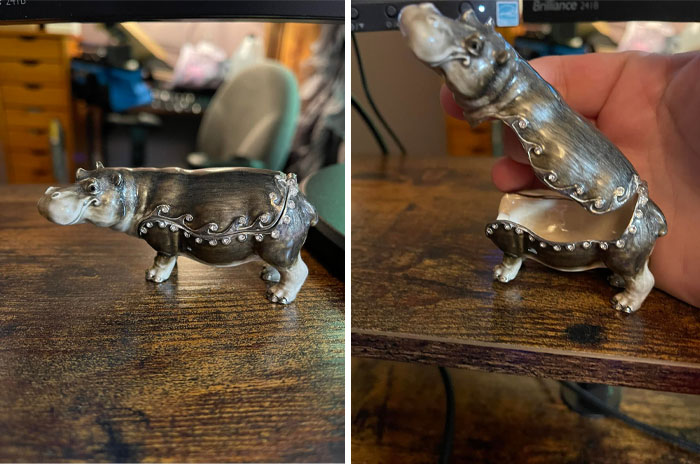 My Precious Mama Had Her Sitting On A Perfume Mirror And I Spotted Her From 10 Paces And Literally About Broke My Neck To Get To Her!