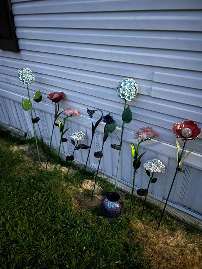 My Dumpster Dive Find When I Was Dropping Off My Recycling. Even If The Solar Doesn’t Work Anymore. I Love The Flowers