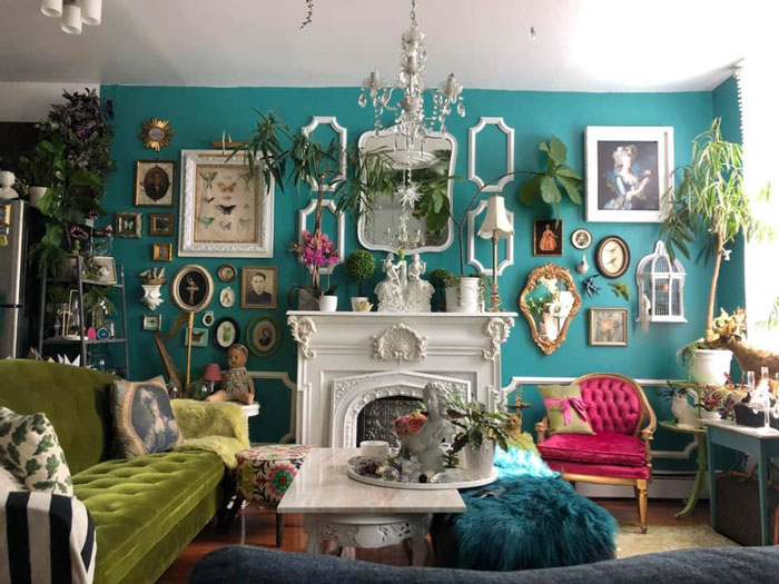 My New Gallery Wall ! ( I Just Moved Into This Place A Month Ago) 90% Found Or Thrifted & Up Cycled … I Still Have More To Cram Lol