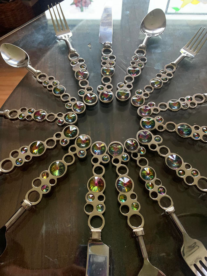 For $25 At Salvation Army, I Couldn’t Resist Buying The Most Fabulously Blingy Silverware I’ve Ever Seen