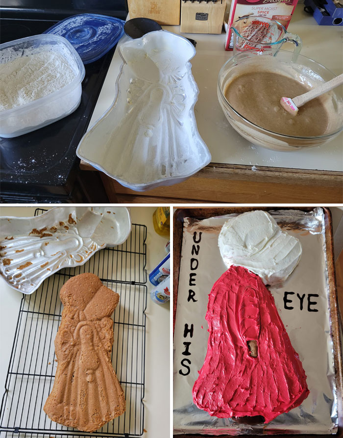 So I Was At Goodwill Last Weekend & Saw This Wilton Holly Hobbie Cake Pan. I'm An 80's Child So I Knew Who It Was *supposed* To Be, But My Grown Up Brain Said *offred* (The Handmaid's Tale). I Told My Husband About It, But Left It At The Store. I Couldn't Get It Out Of My Head Though, So I Went Back On Tuesday & It Was Still There. So Today I Made My Mental Image A Reality