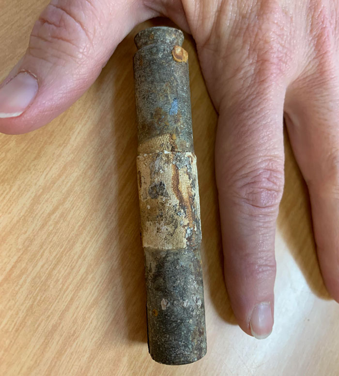 From 1970 Flooded Time Capsule - Metal Cylinder About 8 To 10 Ounces