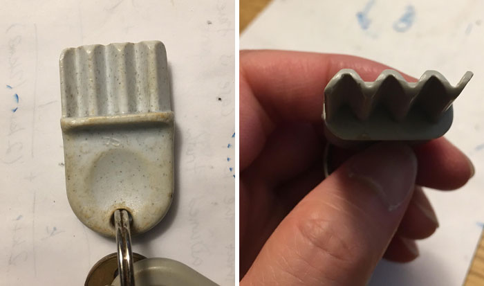 Can Anyone Tell Me What This Is? It Looks Like A Plastic Key Of Some Sort But With A Ridge Pattern Instead Of A Normal Key Pattern