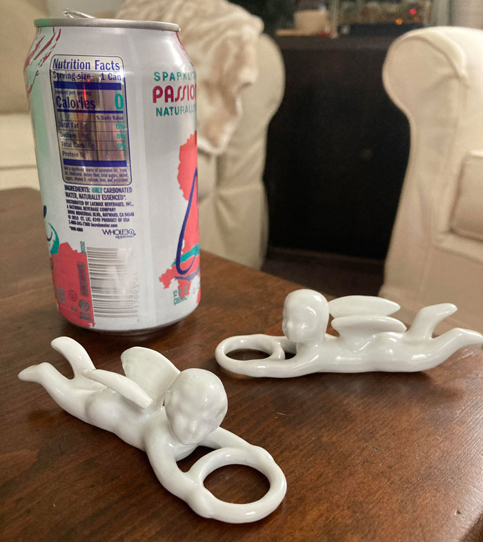 What Are These Little Porcelain Angels/Cherubs With Rings In Their Hands? Found In An Old Box Of Christmas Decorations But I’ve Never Seen Them Before