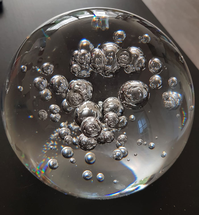 Insanely Heavy Glass With (Bubbles?) Inside, Inscription Says 1978. Any Idea What This Is Or Just A Random Decoration Item?