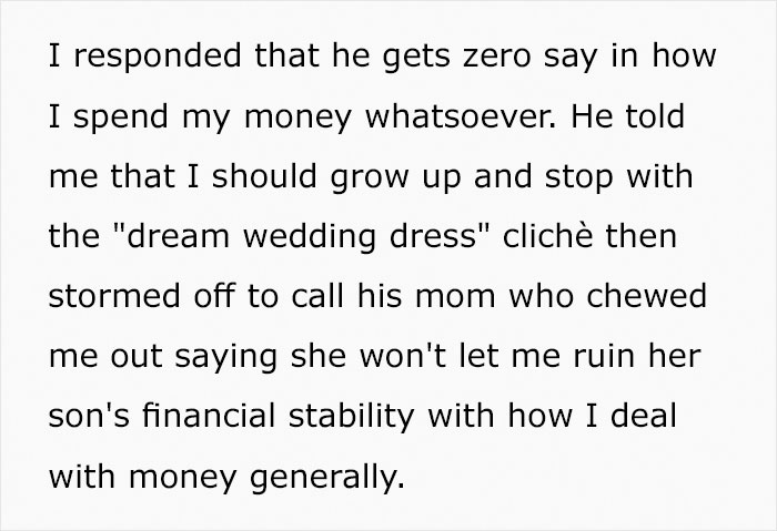 “He Told Me I Should Grow Up”: Man Returns His Future Wife’s Dream Wedding Dress Unbeknownst To Her Because It “Was Wasting Money” “He Told Me I Should Grow Up”: Man Returns His Future Wife’s Dream Wedding Dress Unbeknownst To Her Because It “Was Wasting Money”