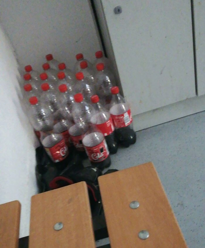 My Coworker Always Leaves The Last Bit In The Bottle And Puts Them In A Corner