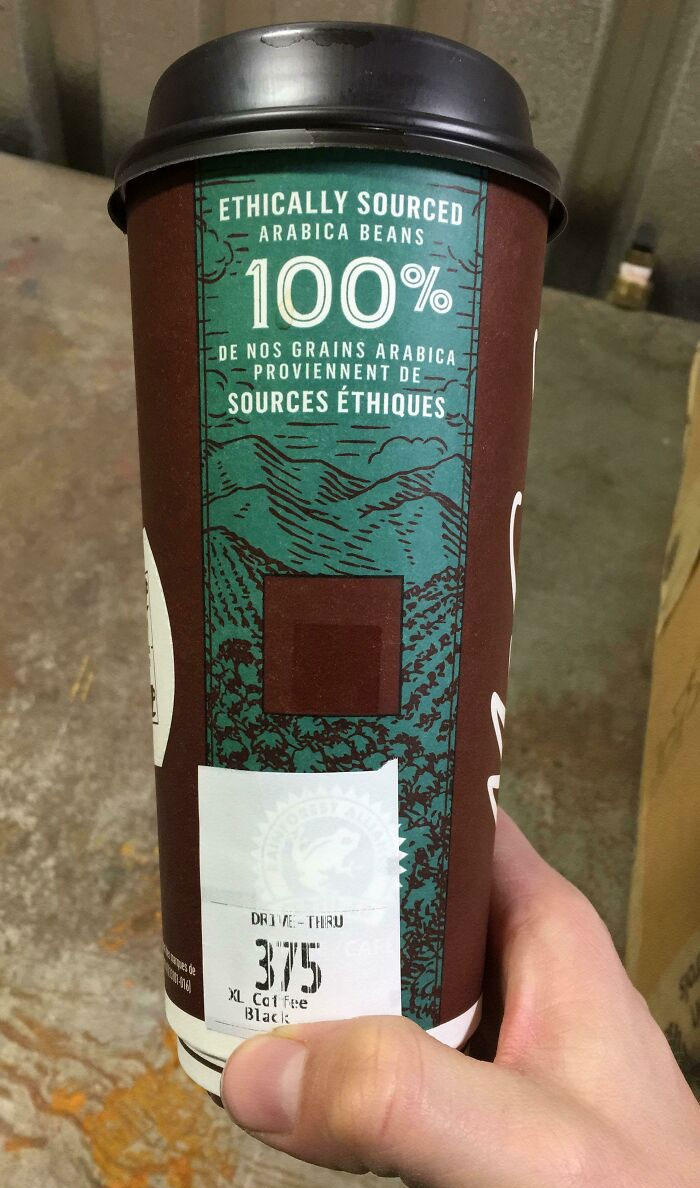 I Left My Coffee Unattended At The Work Bench For A Half Hour And When I Came Back A Coworker Had Taken My Free Coffee Sticker