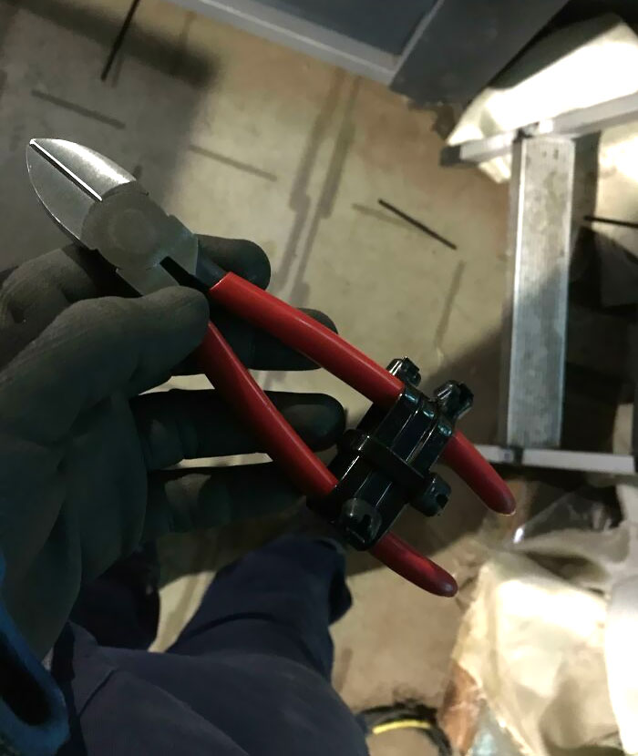My Coworker Just Zip-Tied My Pliers While I Was Gone For A Minute. Ugh