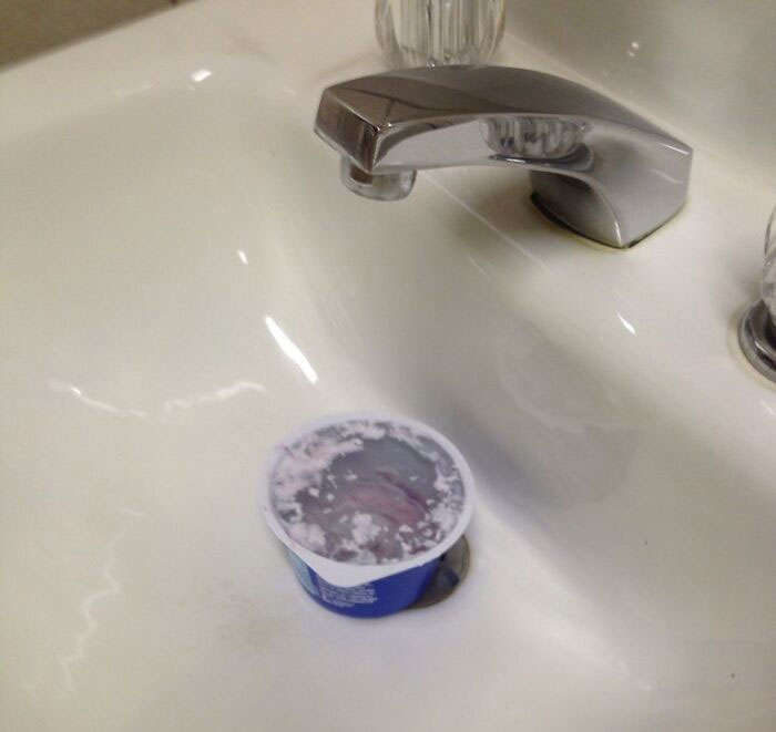 Every Morning This Is Sitting In The Sink At Work