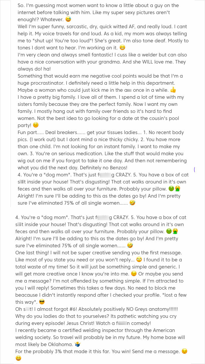 Dating Site Profile. This Has To Be /S, Right??