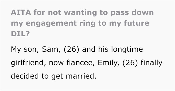 Mother Is Called 'Materialistic' After Refusing To Pass On Her Engagement Ring As An Heirloom Mother Is Called 'Materialistic' After Refusing To Pass On Her Engagement Ring As An Heirloom