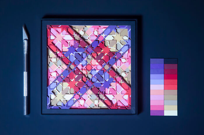 I Filled Paper Cut Matrix With Colors And Look What I Found (18 Pics)