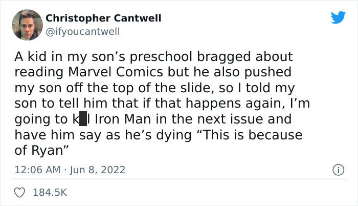 Iron Man Writer Jokingly Holds Marvel's Beloved Character Hostage Until Bully Stops Picking On His Son Iron Man Writer Jokingly Holds Marvel's Beloved Character Hostage Until Bully Stops Picking On His Son
