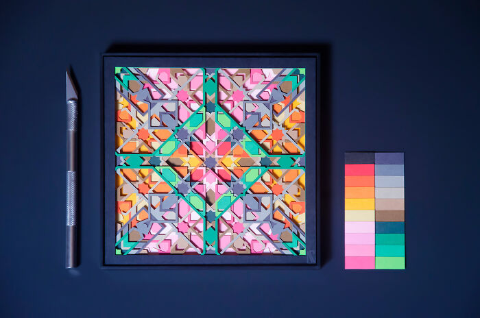 I Filled Paper Cut Matrix With Colors And Look What I Found (18 Pics)