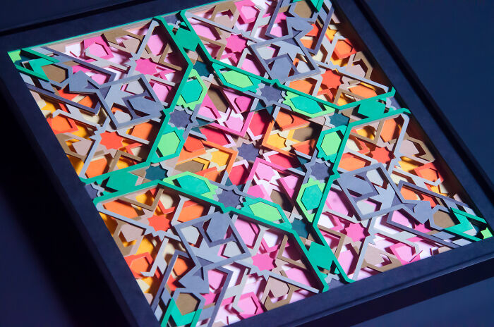 I Filled Paper Cut Matrix With Colors And Look What I Found (18 Pics)