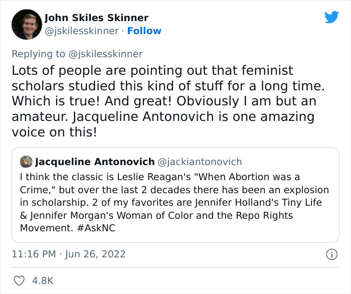 Supreme Court States That Abortion Is Not Rooted In The American Nation's History, This Software Engineer Proves The Statement Is Not True