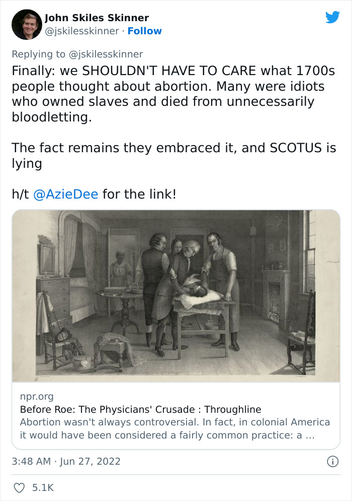 Supreme Court States That Abortion Is Not Rooted In The American Nation's History, This Software Engineer Proves The Statement Is Not True