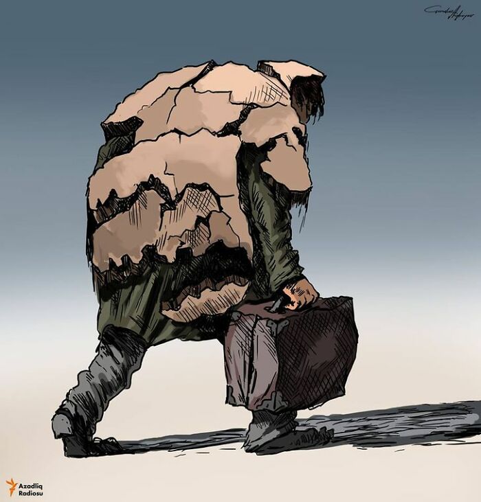 17 Realistic Illustrations By An Artist Who Had Been Forced To Leave His Homeland To Draw The True Situation