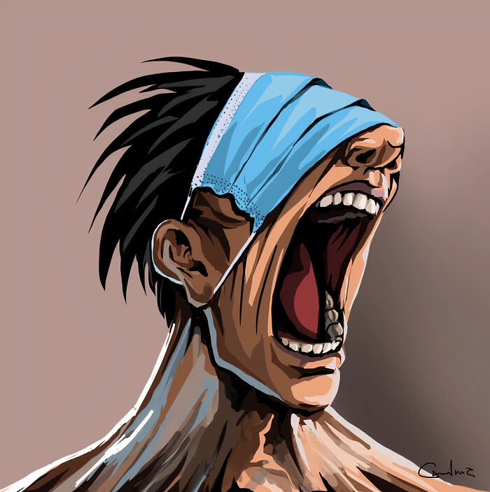 17 Realistic Illustrations By An Artist Who Had Been Forced To Leave His Homeland To Draw The True Situation