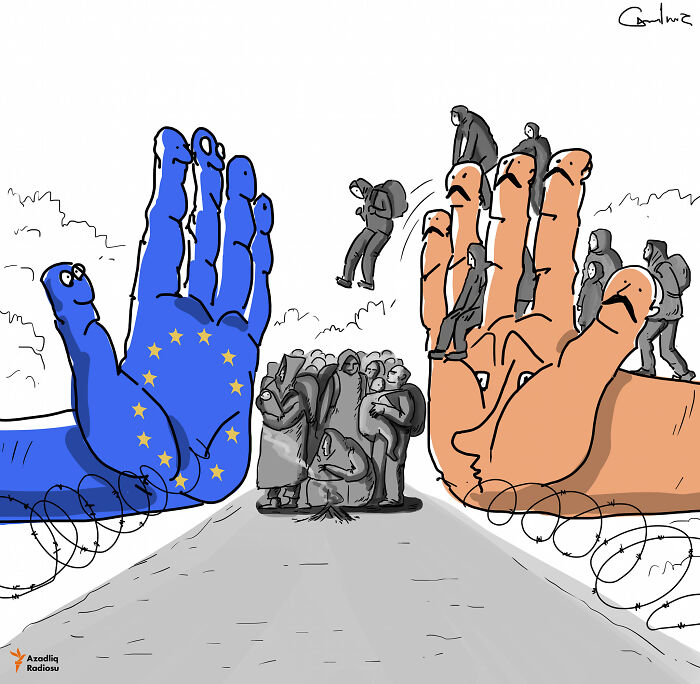 17 Realistic Illustrations By An Artist Who Had Been Forced To Leave His Homeland To Draw The True Situation