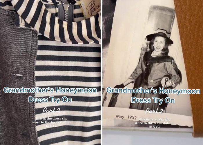 Woman Goes Viral After Trying On Grandma&rsquo;s 1950s Honeymoon Outfits