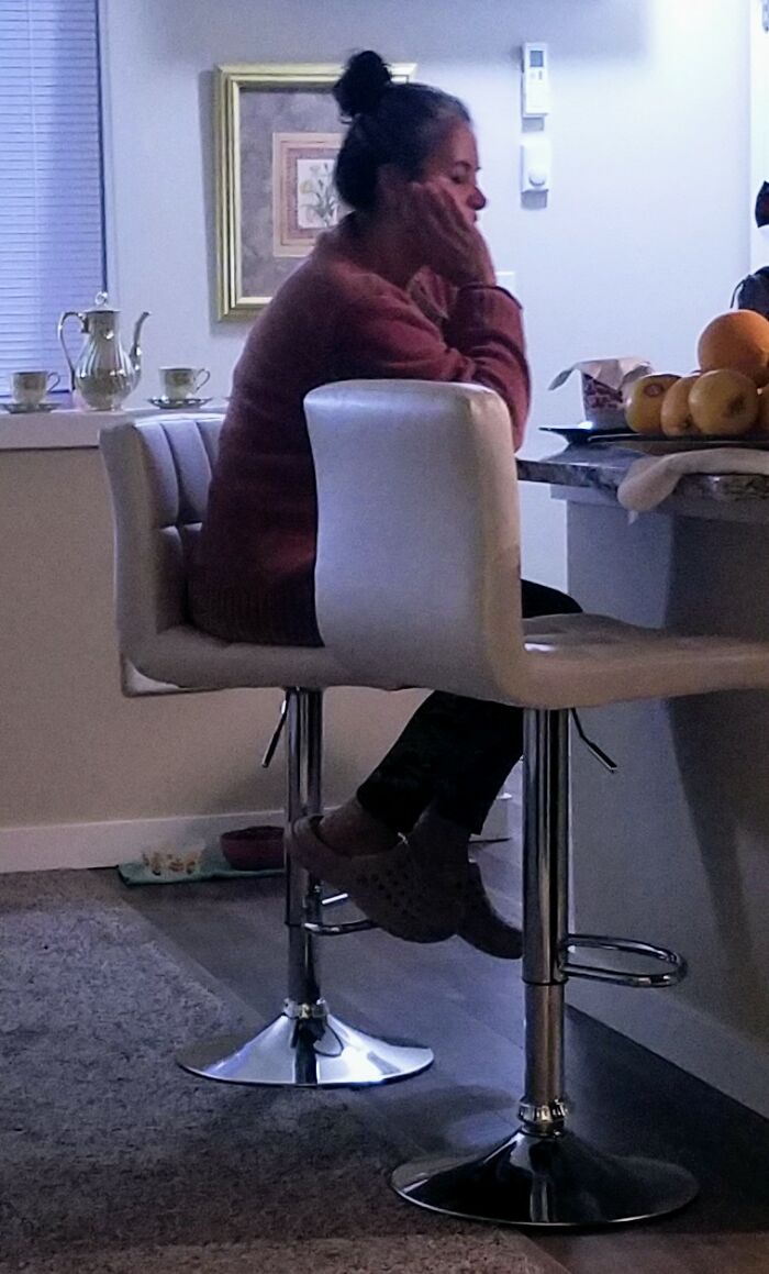 Seeing My Wife Relaxing With Her Favorite Tea, Watching Her Favorite Movie (En Espanol). I Took This Pic While Reading In Our Bedroom...she Didn't Know I Was Watching Her.