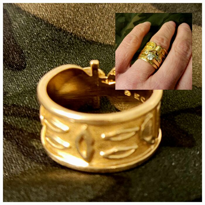 My Mother's Wedding Ring. My Parents Had Custom Cartouche Rings Made With Their Names In Hieroglyphics, One Of A Kind Just Like Their Marriage. My Mom Passed Away From Melanoma On A Christmas Eve Before Her 43rd Birthday. Someday, I'll Pass It On To My Daughter.