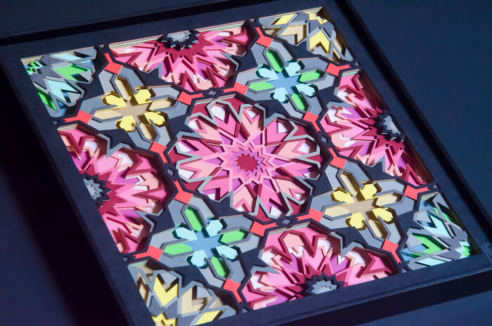 I Filled Paper Cut Matrix With Colors And Look What I Found (18 Pics)