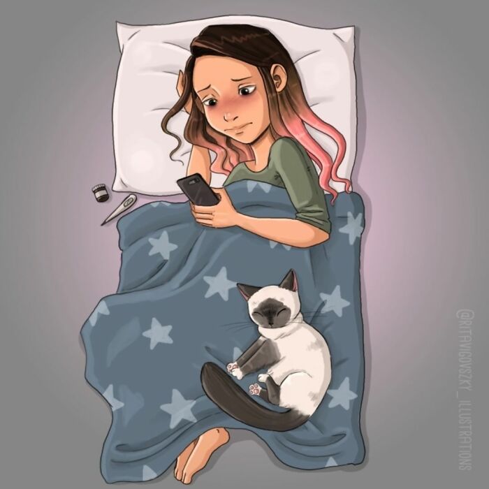 Artist Shows Everyday Life With A Cat Summarized In Adorable Comics (69 New Pics)