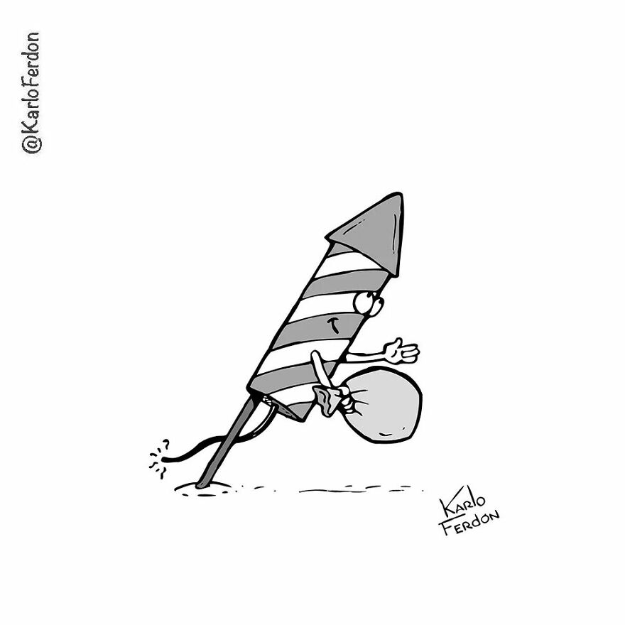 Artist’s 85 New Hilarious Silent Comics With Witty Twists