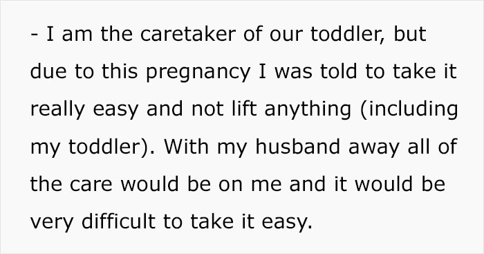 Husband Plans To Leave 33-Week High-Risk Pregnant Wife And A Toddler Alone For A Trip To Another Continent, Wife Wonders If She's Wrong To Be Upset About It