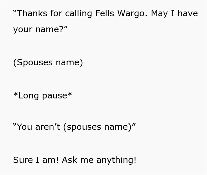Husband Comes Up With The Idea Of Pretending To Be His Wife On A Call With The Bank To Be Able To Sort Out Her Account Issue