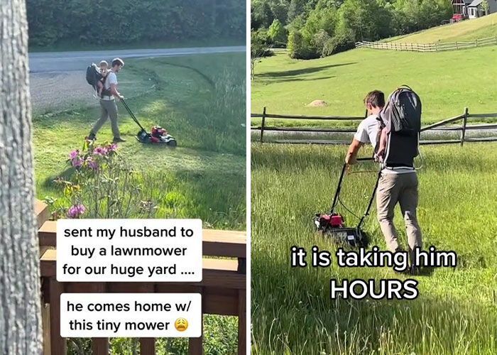 18M People Saw This Video And Loved How These Strangers Jumped In To Help Their New Neighbors After They Bought A Way-Too-Tiny Lawn Mower 18M People Saw This Video And Loved How These Strangers Jumped In To Help Their New Neighbors After They Bought A Way-Too-Tiny Lawn Mower