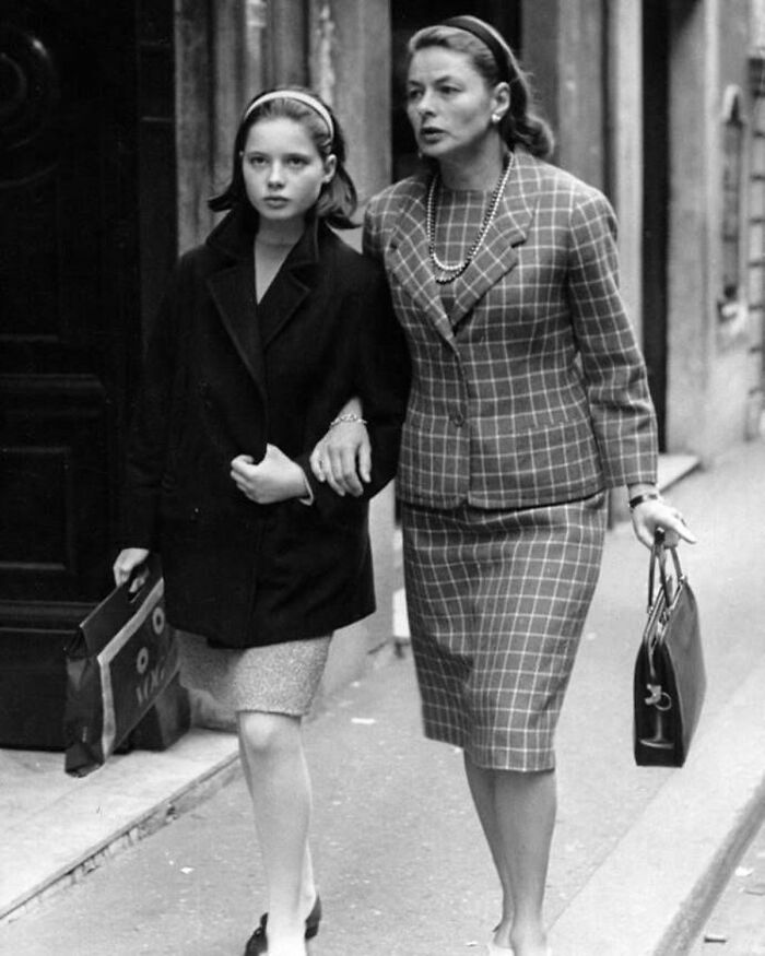 Ingrid Bergman With Her Daughter Isabella In Rome, 1962