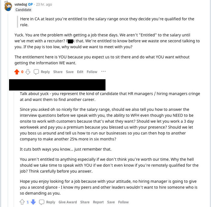 A Recruiters Angry Reaction To The Idea That Salary Info Should Be Given Right Away. They Claim We're Not Entitled To It Until We Give Them Our Time For A Meeting