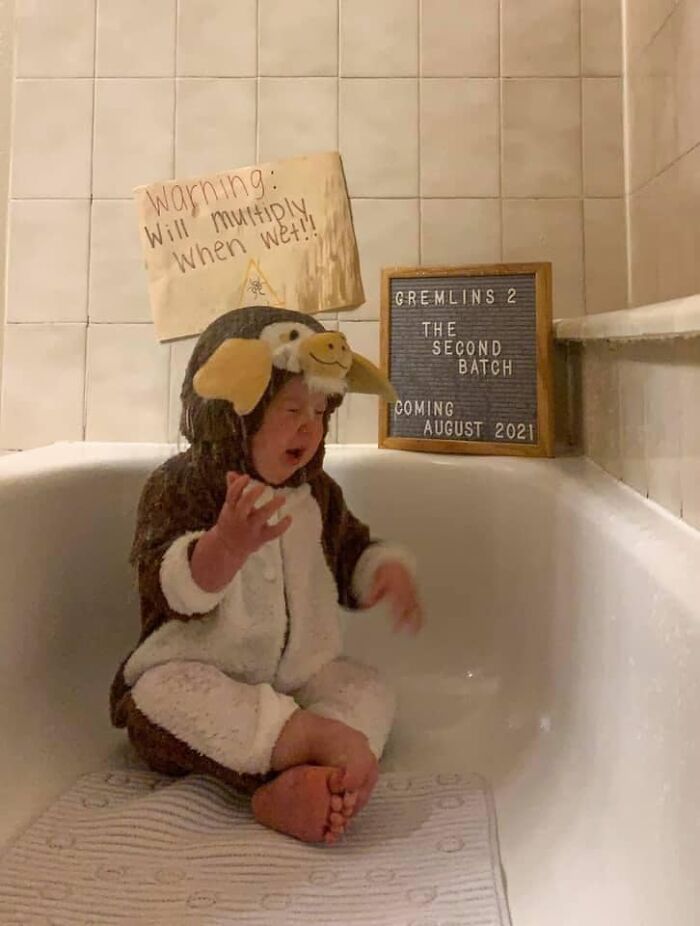 Nothing Like Splashing Your First Born With Water To Let Them Know They're No Longer Mommy's Favorite