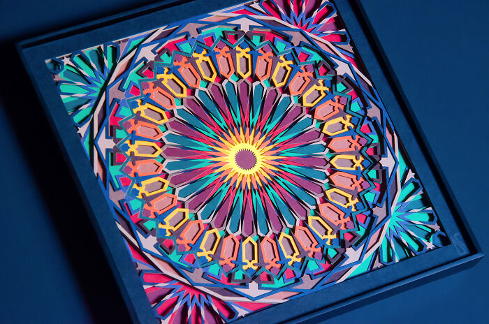 I Filled Paper Cut Matrix With Colors And Look What I Found (18 Pics)