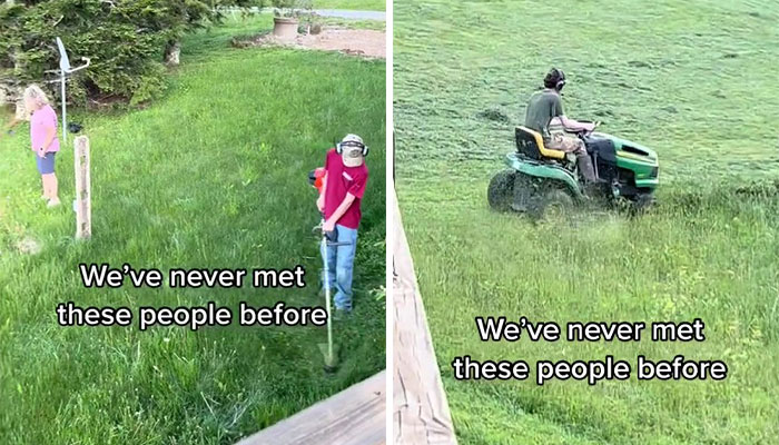 18M People Saw This Video And Loved How These Strangers Jumped In To Help Their New Neighbors After They Bought A Way-Too-Tiny Lawn Mower 18M People Saw This Video And Loved How These Strangers Jumped In To Help Their New Neighbors After They Bought A Way-Too-Tiny Lawn Mower