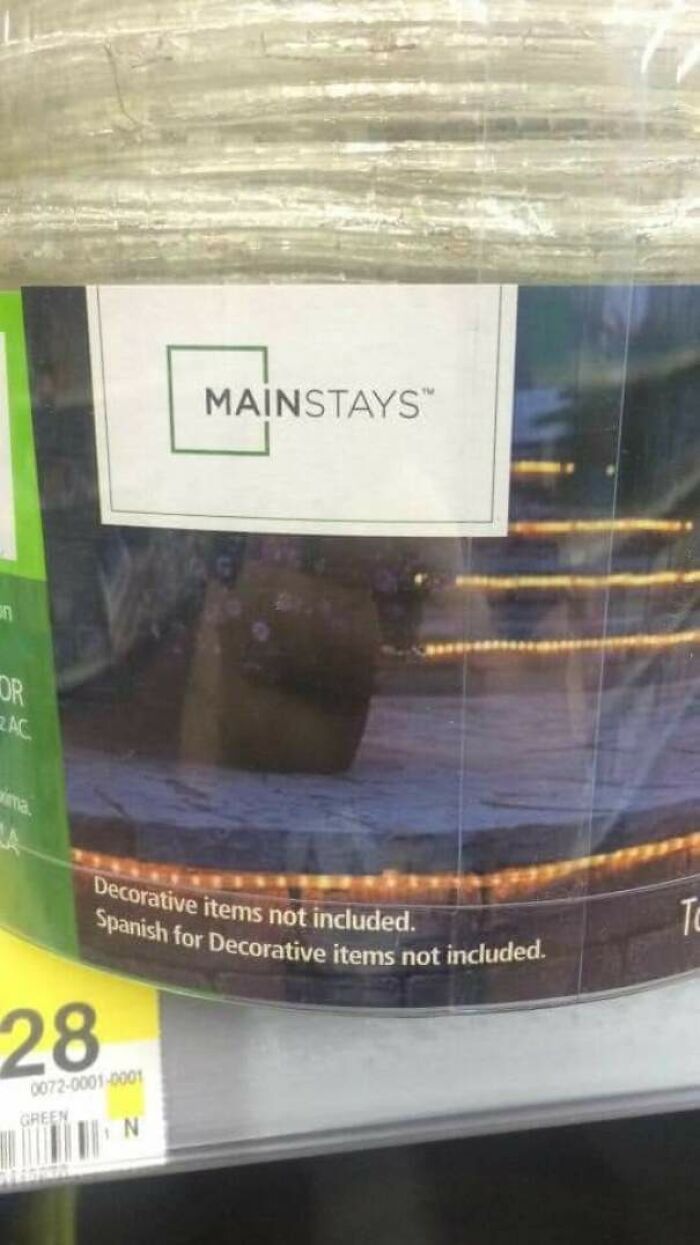 Spanish For Not Included