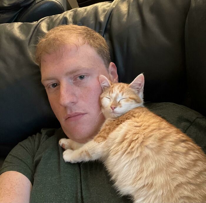 I Adopted This Little Guy Over The Weekend, But He’s So Sweet And Affectionate That I Feel Like He Adopted Me 