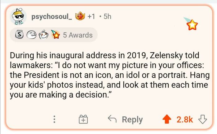 This Quote From Zelenskiy's Inaugural Address