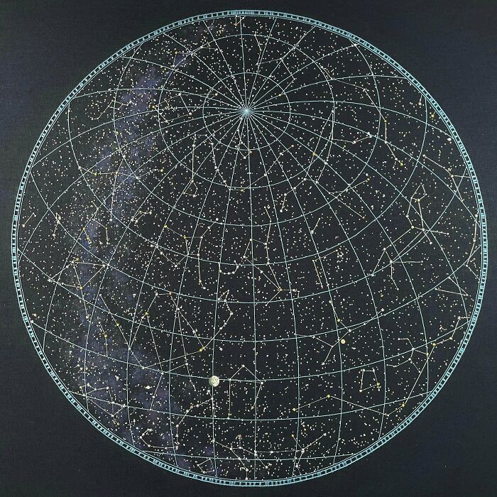 Luego de miles de nudos franceses y un sinfín de horas, ¡terminé este mapa estelar de 22’’! Estoy muy satisfecho con el resultado